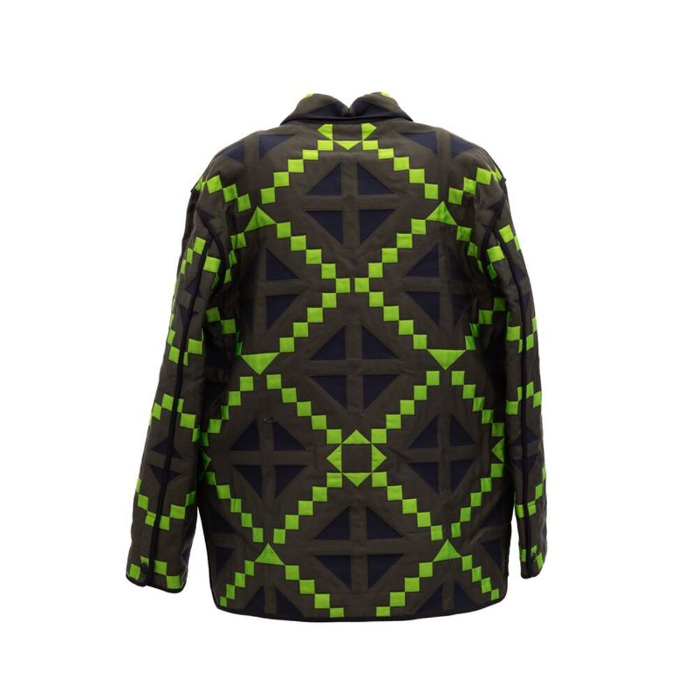 Valentino Garavani Green Geometric Button-Up Women's Jacket